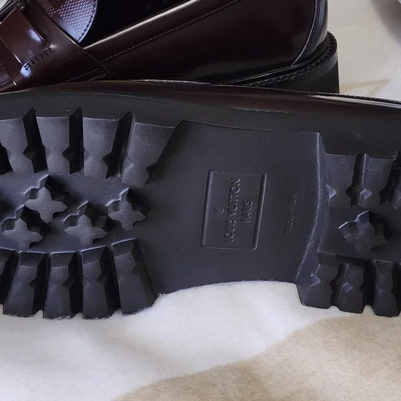 Louis Vuitton Men's Checkered Burgundy Loafers